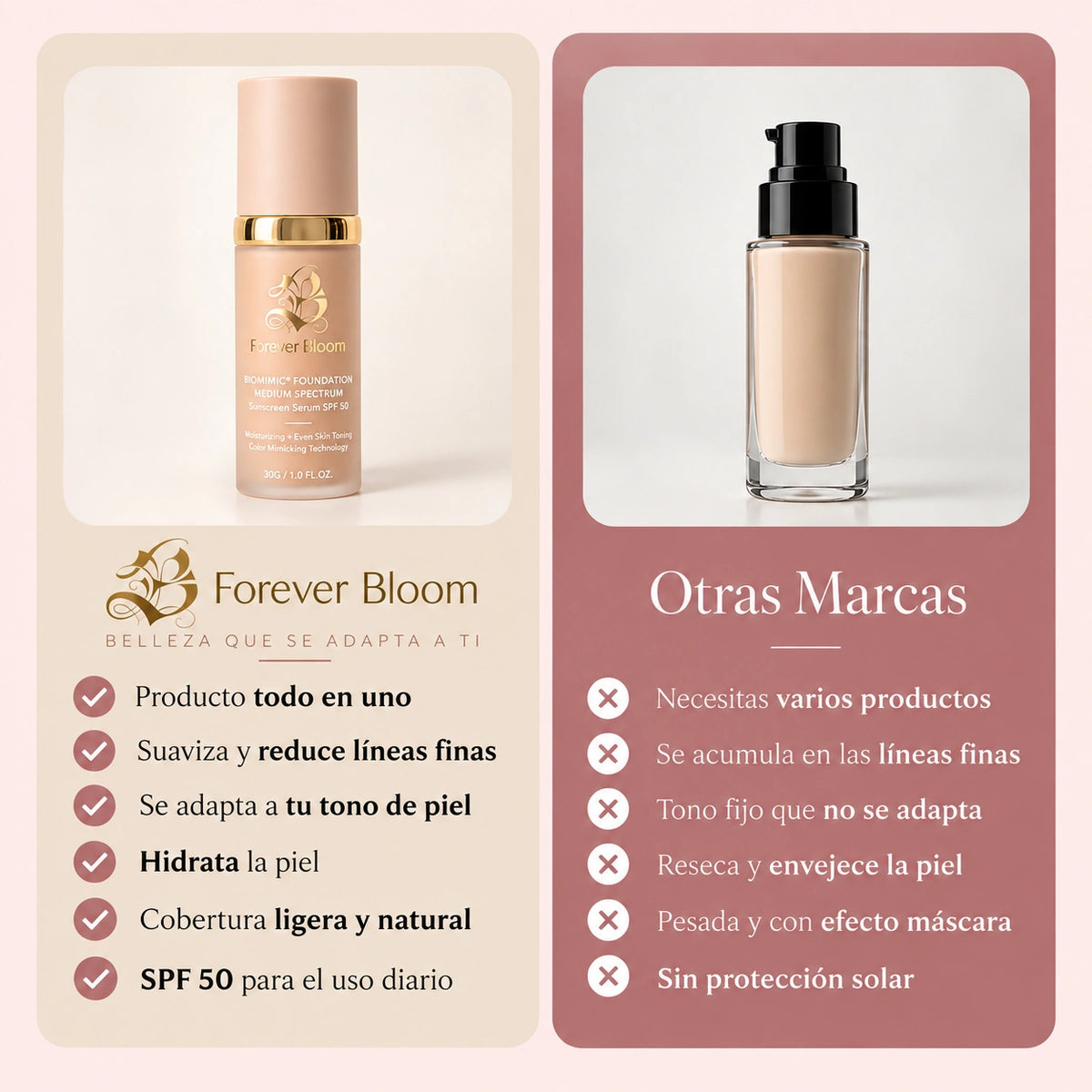 Base de Maquillaje Antiedad con SPF 50 – Se Adapta a tu Tono de Piel